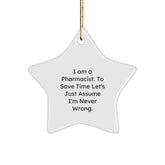 Funny Pharmacist Star Ornament Gifts from Friends for Christmas Unique Present - Image 1